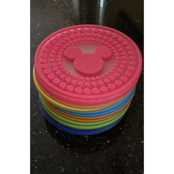 Vintage Disney Flexible Silicone Drink Coasters Mickey Mouse 12 Pieces - Picture 2 of 4